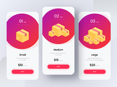 Package Monthly Pricing Design - Daily UI 030 adobe photoshop app daily ui dailyui dailyuichallenge design minimalistic mobile mobile app mobile ui modern pricing web design webdesign