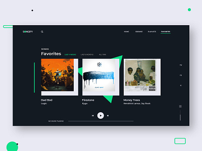 Favorite UI Design - Daily UI 044 adobe photoshop daily ui dailyui dailyuichallenge dark design favorite favorites minimalistic modern music music player songs spotify ui web design