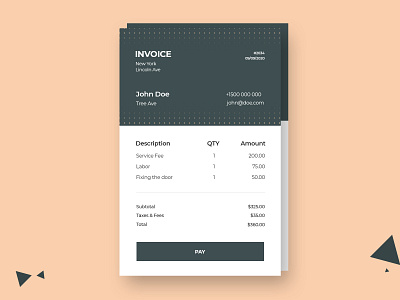 Invoice UI Design - Daily UI 046 adobe photoshop daily ui dailyui dailyuichallenge design invoice invoice design minimalistic modern payment typography ui web design webdesign