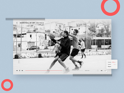 Video Player Element UI | Daily UI 057 adobe photoshop daily ui dailyui dailyuichallenge design minimalistic modern ui video player web design webdesign