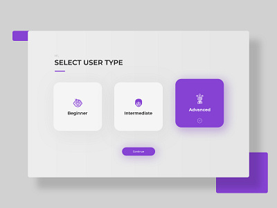 Select User Type UI Design | Daily UI 064 adobe photoshop daily ui dailyui dailyuichallenge design levels minimalistic modern select select user type ui web design webdesign