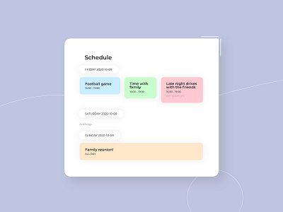 Schedule UI Design | Daily UI 071