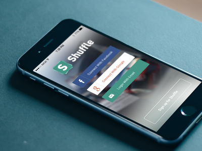 Login android cards ios mobile news personal shuffle ui ux