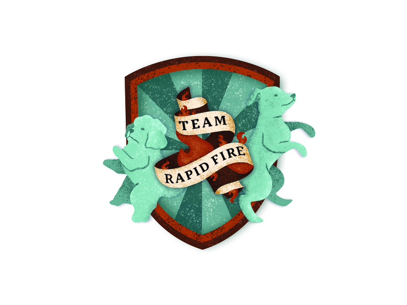 Team Insignia - Rapid Fire dogs emblem illustration shield texture
