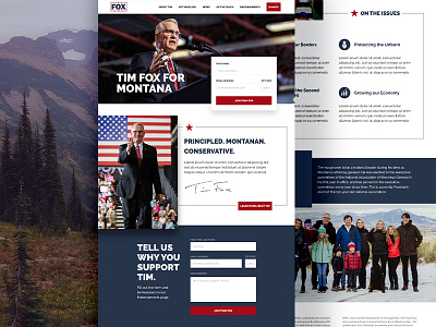 Tim Fox for Governor of Montana design desktop design interface interface design ui web webdesign webdesigners website website concept website design websitestyle