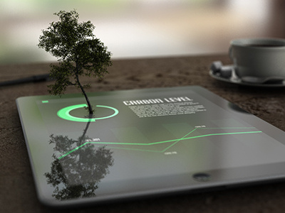 Green iPad App 3D render