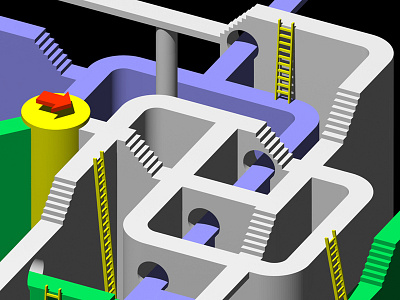 Impossible Figure (1995) 3d illustration impossible ladder space