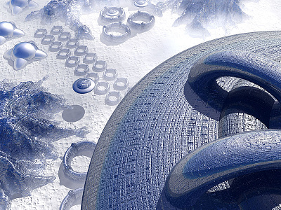 Ufo (2000) 3d future illustration landscape snow ufo