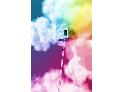 The ladder (2001) 3d cloud illustration ladder sky