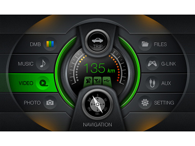 Car Navigation GUI car gui launcher multimedia navigation player ux