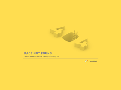Workdomo web (404 page) 3d 404 404 error gui illustration ux webdesign