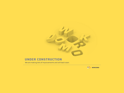 Workdomo web (under construction) 3d gui illustration under construction ux webdesign work