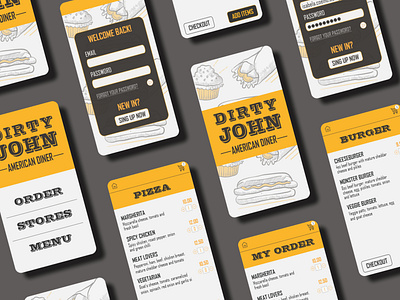 Dirty John - American Diner - Restaurant Mobile App Design