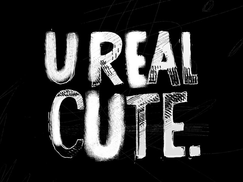 U Real Cute animation cel animation frame by frame handdrawn lettering motion
