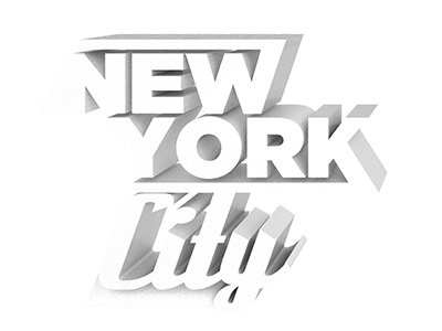 New York City city dobrograph lettering name new street white york