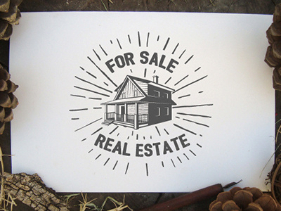 Real estate and black design estate home house icon logo logotype real dobrograph sign white