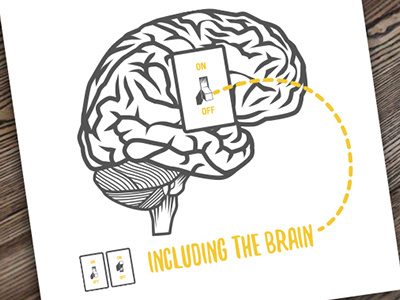 Including the brain brain creative idea including mind on sign smart think vector