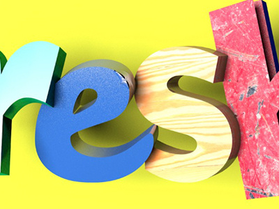 Fresh 3d color fresh letters type typography