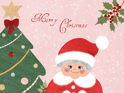 Merry Christmas from Mrs. Clause chrildrens illustrator christmas christmas tree clause design illustration illustration design illustrator mrs clause