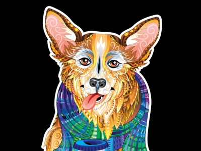 Corgi adobe autumn cartoon children design dog game illustration portrait puzzle vector