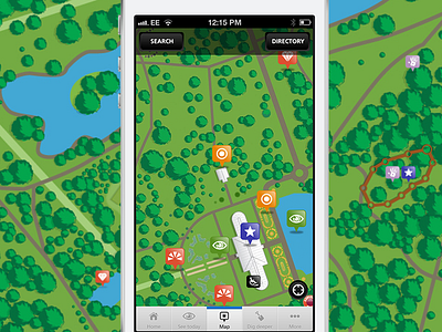 Kew Gardens App app geo location ios location based app map mobile way finding wayfinding