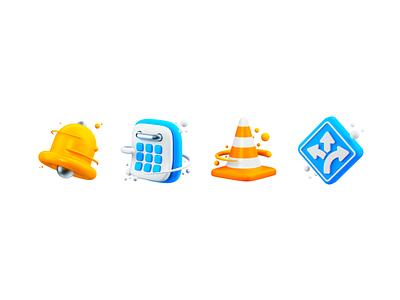 Notification 3D icons