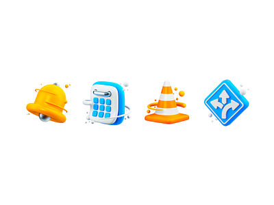 Notification 3D icons