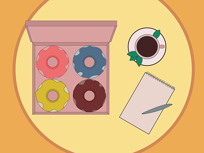 Donuts design illustration vector вкусно еда кофе пончики