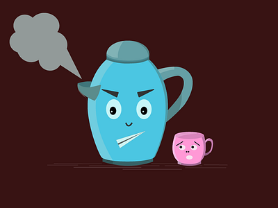 Angry teapot cup illustraion illustration teapot vector