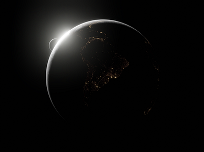 Earth 3D render - Sun Halo 3d blender illustrator moon render space