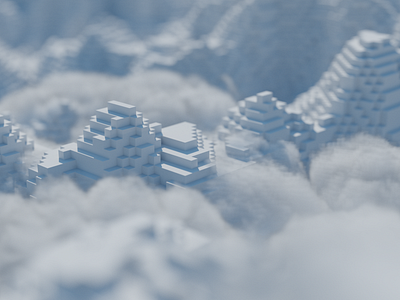 Landscape & clouds - 3D render 3d blender design illustration render