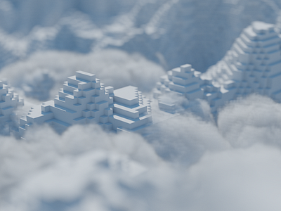 Landscape & clouds - 3D render