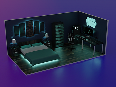 Bed Room 3d 3d illustration blender clean colorful design illustration render trendy twinbrosco