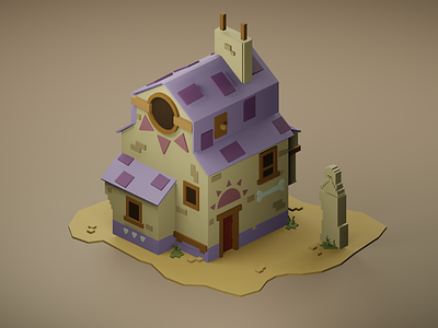 Funky Purple House 3d 3d illustration blender clean colorful cute design home house render trendy twinbrosco