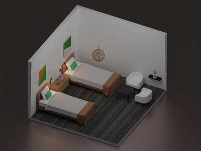 Single Beds 3d 3d illustration blender clean cute design illustration render trendy twinbrosco