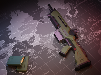 MK 11 3d 3d illustration blender clean colorful design guns illustration map render trendy twinbrosco
