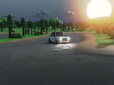 Drifting car animation 3d 3d illustration animation blender clean cute design render trendy twinbrosco
