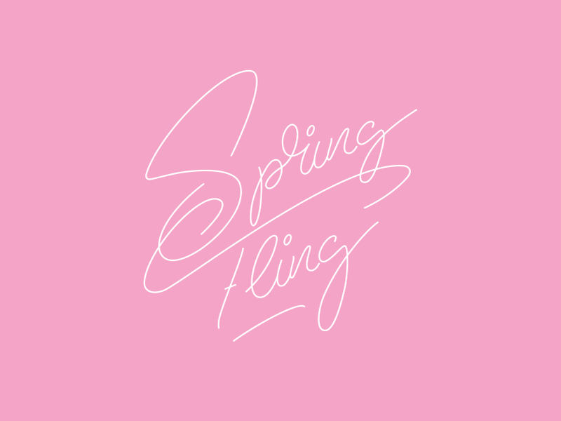Spring Fling! animation cursive illustration layout lettering monoline script vector