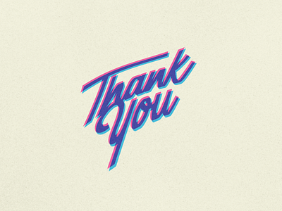 Thank you! color design lettering type warp