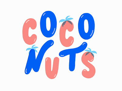 Absolutely coconuts coconuts design illustration lettering logo palm trees type