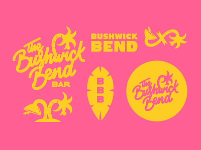 Up around the Bushwick Bend branding brooklyn color design icon illustration lettering logo palm trees typography