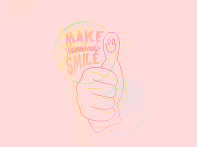 Make thumbody smile :) color design illustration layout lettering procreate thumbs up
