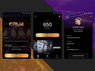 Disco club app for Android android app club dark disco elegant mobile ui ux