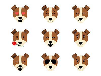 Dogjuan emojis - Jack Rusell chat dog emoji funny ilustration sticker