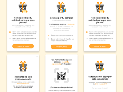 RegalBox onboarding mockups gift mobile onboarding regalbox responsive ui ux web