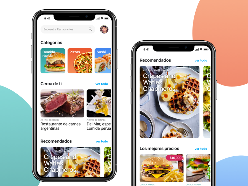 iPhone X Food app by Ernesto Llanos on Dribbble