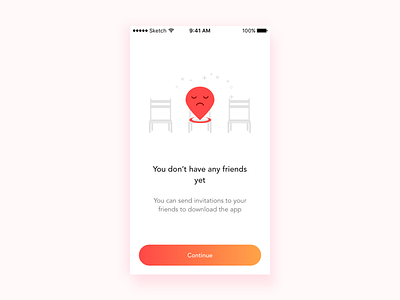 Without friends onboarding alone app empty state illustration intro mobile no friends onboarding ui ux