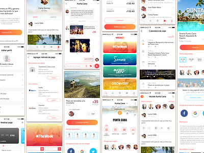 Travel app mockups