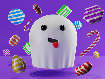 Happy Halloween 3d 3d art 3d artist 3d modeling blender design illustration kids kids illustration render sweets