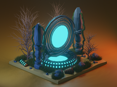 Portal To Nowhere 3d 3d art 3d artist 3d modeling blender colour colourful design fantastic fantasy fantasy art illustration portal render